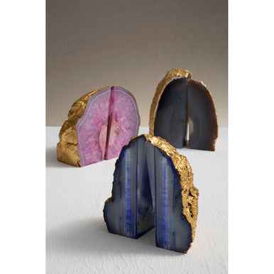 Bowerbird Agata Grey And Gold Bookends