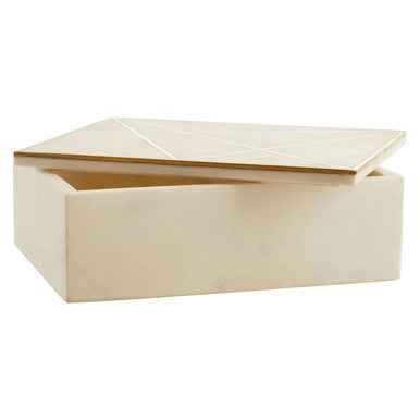 Sena Large White Marble Trinket Box