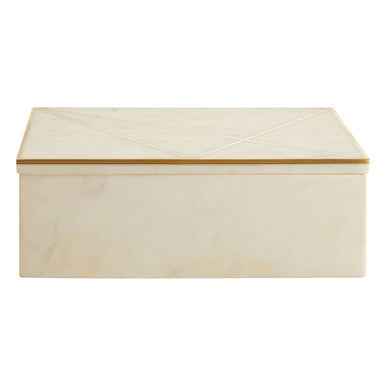Sena Large White Marble Trinket Box