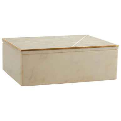 Sena Large White Marble Trinket Box