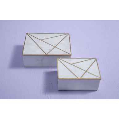 Sena Large White Marble Trinket Box