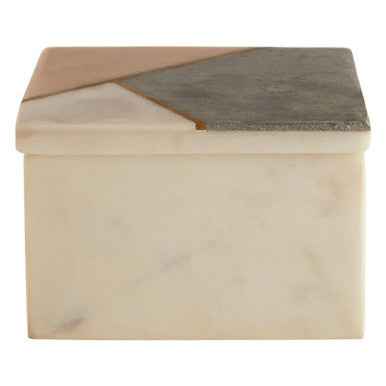 Kira Small Square Marble Trinket Box