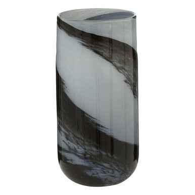 Carra Large Grey And Black Brushstroke Vase