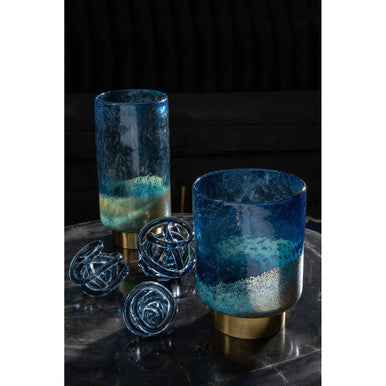 Knot Decor Blue Glass Ornament