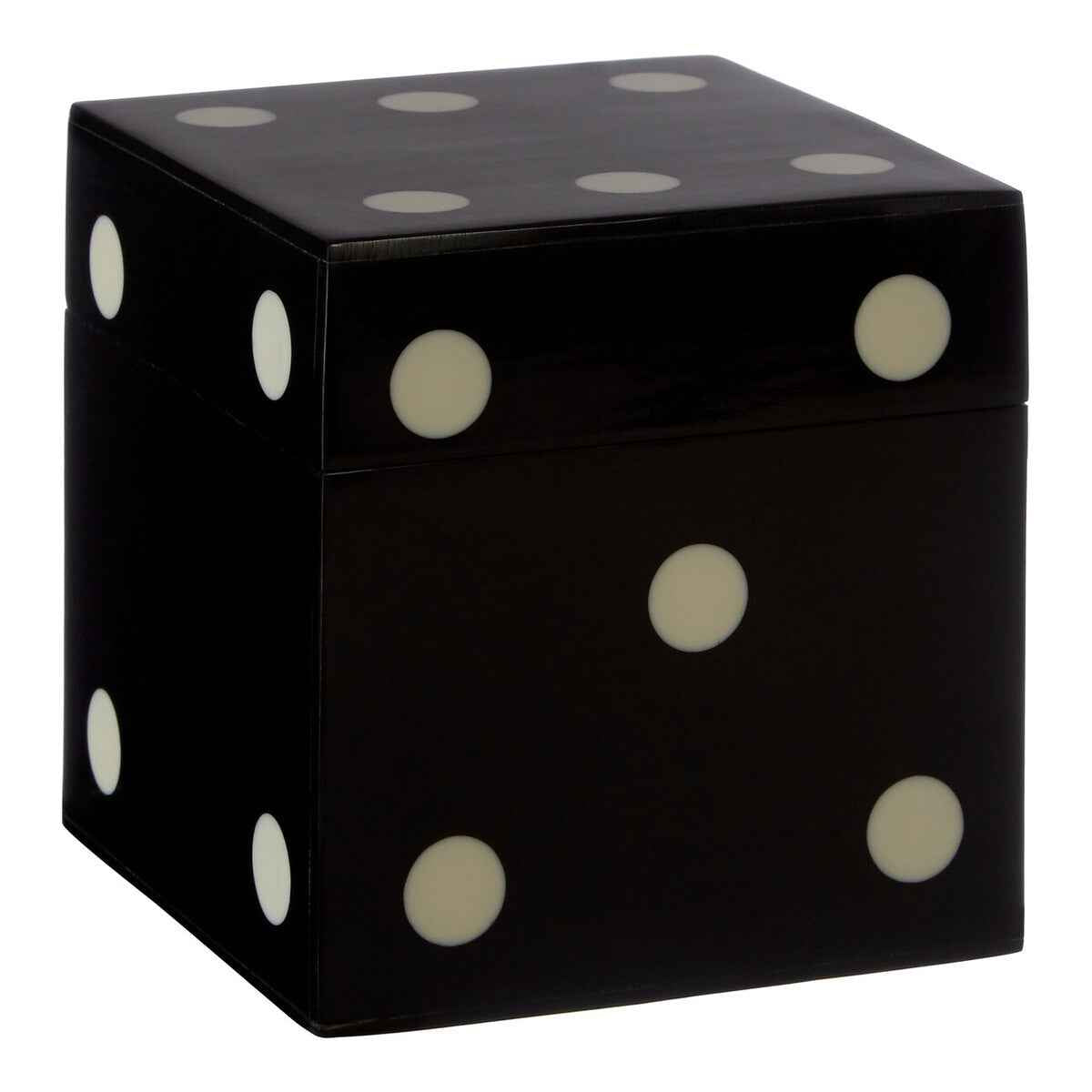 Churchill Games Black And White Dice Box With 5 Dice