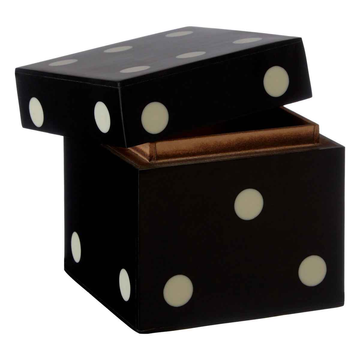Churchill Games Black And White Dice Box With 5 Dice