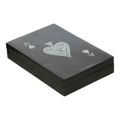 Churchill Games Black And White Double Card Box With Playing Cards