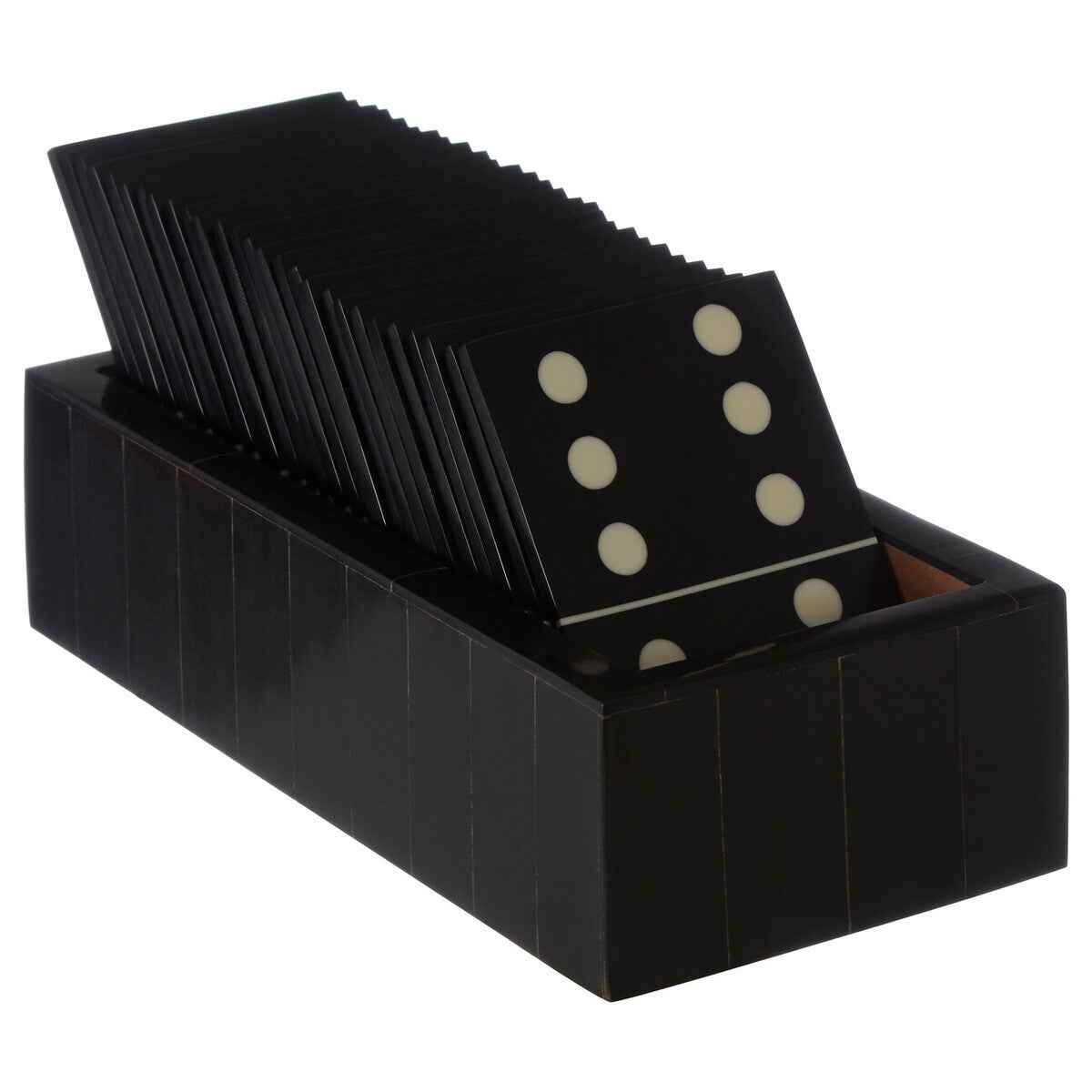 Churchill Games Black Domino Set With Black Dominoes