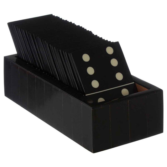 Churchill Games Black Domino Set With Black Dominoes