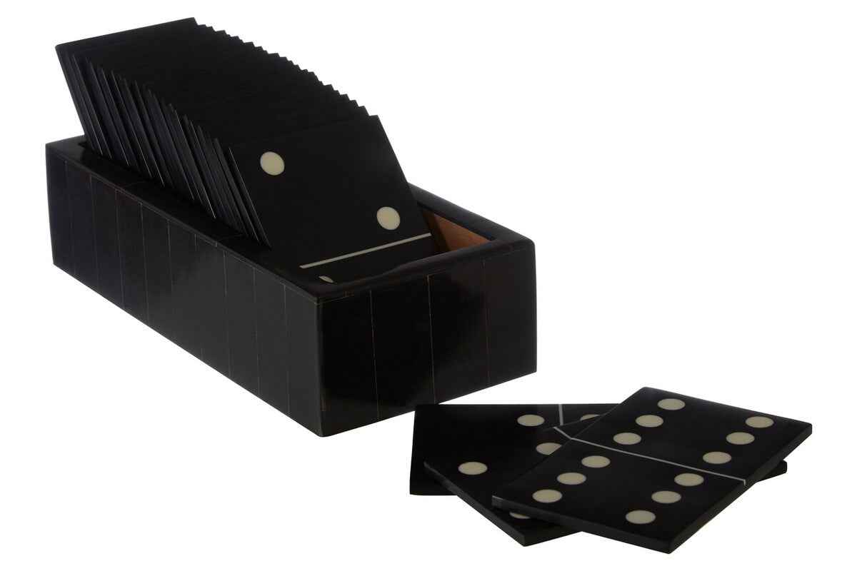 Churchill Games Black Domino Set With Black Dominoes