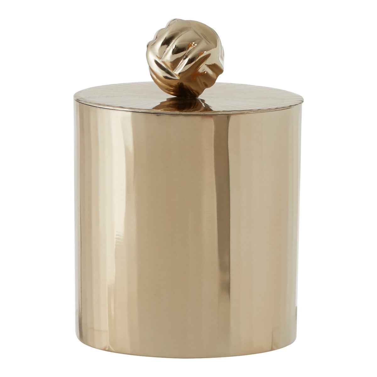 Amreli Small Vertical Textured Gold Metal Trinket Box