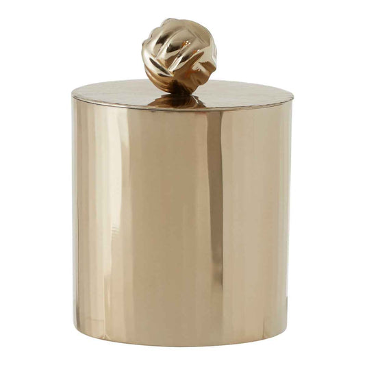 Amreli Small Vertical Textured Gold Metal Trinket Box