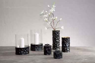 Akola Large Trinket Box In Black And Gold