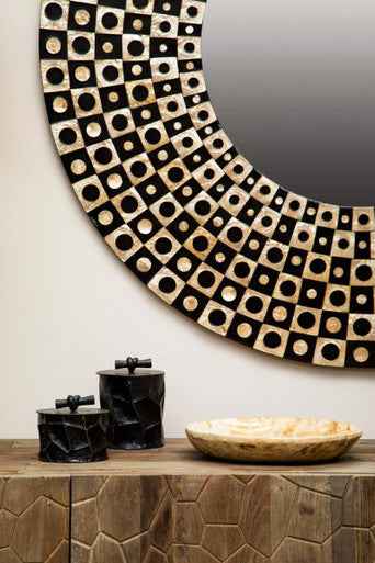 Akola Large Trinket Box In Black And Gold