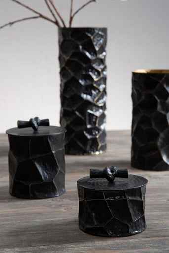 Akola Large Trinket Box In Black And Gold