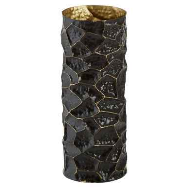 Akola Largemetal Vase In Black And Gold
