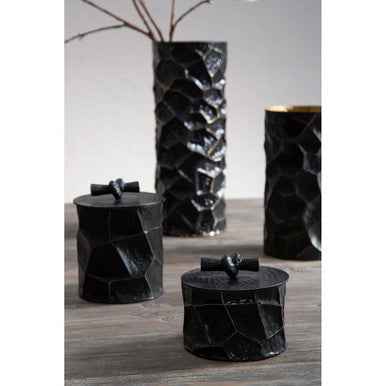 Akola Largemetal Vase In Black And Gold