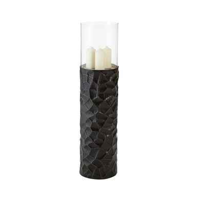 Akola Small Floor Standing Hurricane Candle Holder In Black