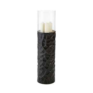 Akola Small Floor Standing Hurricane Candle Holder In Black