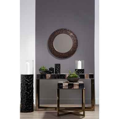 Akola Small Floor Standing Hurricane Candle Holder In Black