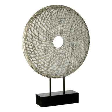 Elementi Round Silver Wooden Sculpture