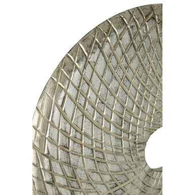 Elementi Round Silver Wooden Sculpture