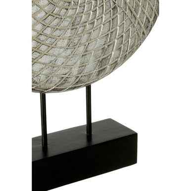 Elementi Round Silver Wooden Sculpture