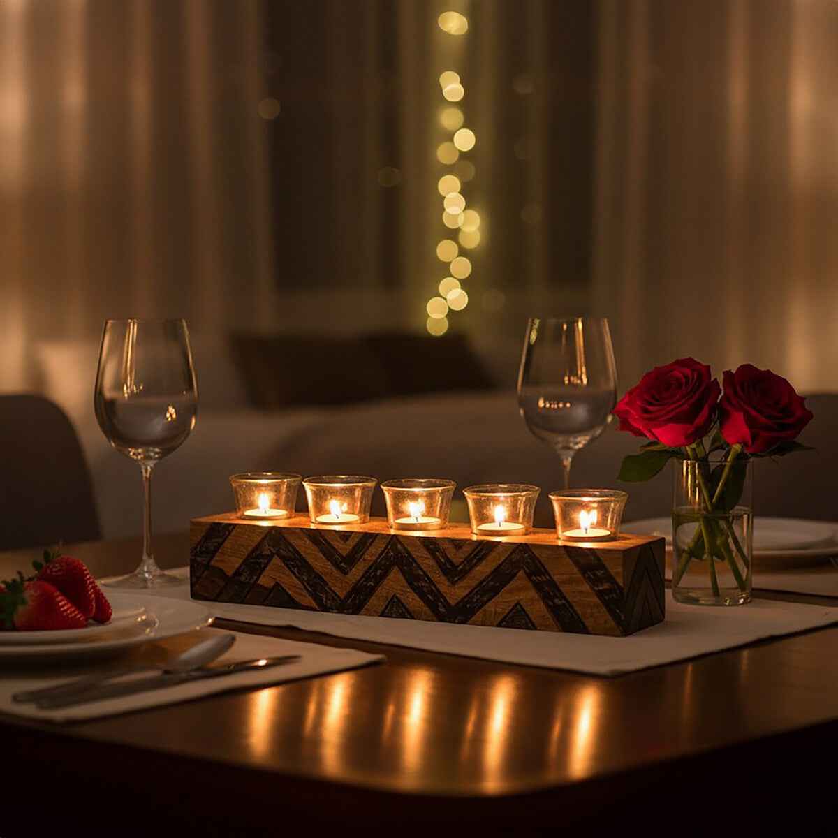 Bantu Tribal Wooden Tealight Holder