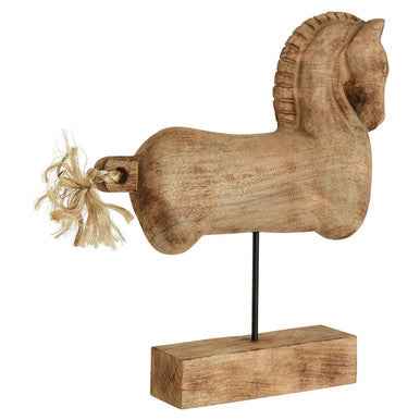 Fidra Natural Wood Horse Sculpture