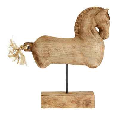 Fidra Natural Wood Horse Sculpture