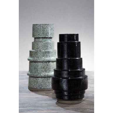 Kaga Black Earthenware Vase