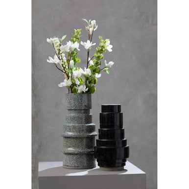 Kaga Black Earthenware Vase