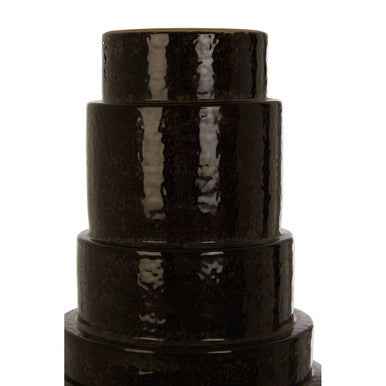 Kaga Black Earthenware Vase