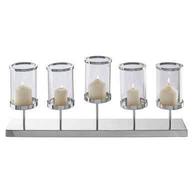 Kensington Townhouse 5 Light Silver Candle Holder.