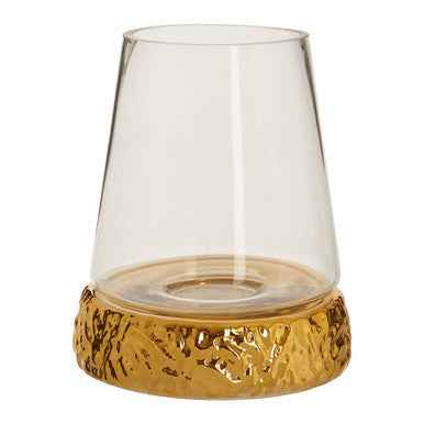 Martele Small Hurricane Gold Candle Holder