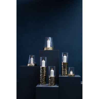 Martele Large Pillar Gold Candle Holder
