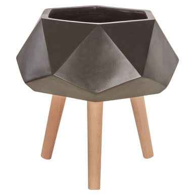 Darnell BlackMultifaceted Planter - 22cm