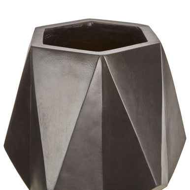 Darnell Black Multifaceted Planter - 62cm