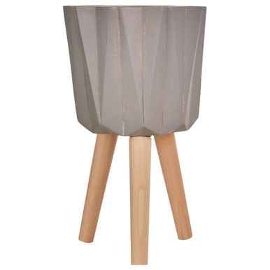 Darnell Small Grey Multifaceted Planter