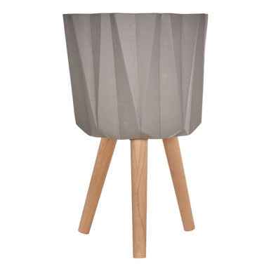 Darnell Large Grey Multifaceted Planter