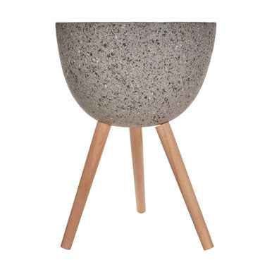 Darnell Large Grey Speckled Planter