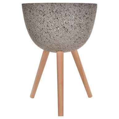 Darnell Large Grey Speckled Planter