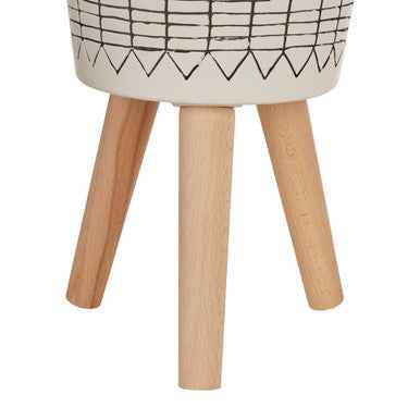 Darnell White And Black Small Planter