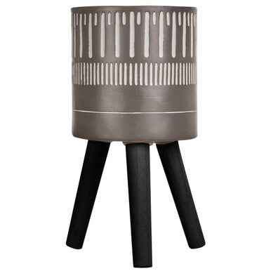 Darnell Small Black And White Finish Planter