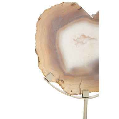 Bowerbird White And Silver Agate Sculpture