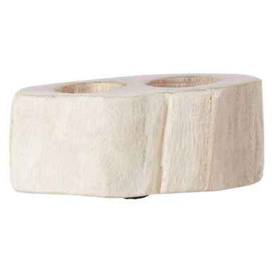 Relic Petrified Wood Double Candle Holder
