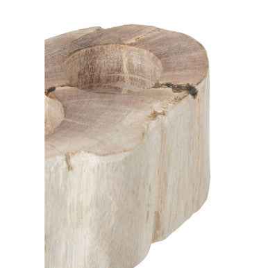 Relic Petrified Wood Double Candle Holder