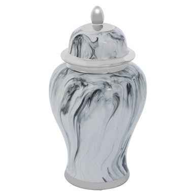 Marmo Grey and White Marble Effect Large Ceramic Jar