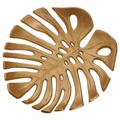 Prato Monstera Small Gold Finish Leaf Dish