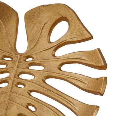 Prato Monstera Small Gold Finish Leaf Dish